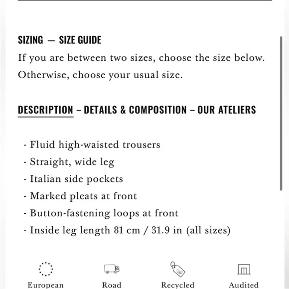 Sezane Loulou Trousers Wide-Leg pants - Picture 7 of 7